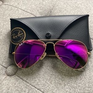 RayBan Aviators with Pink Mirrored Lenses